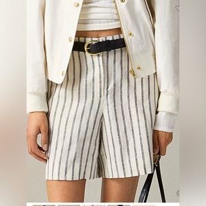 NWT J. Crew 6" Harbor short in striped linen NWT Size medium